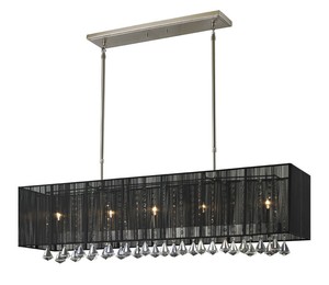 Aura 5-Light Island  Billiard Light  Z-Lite  Model 890-45BK  Est. Retail $672