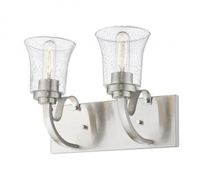 Halliwell 2-Light Bathroom Vanity Wall Light  Z-Lite  Model 461-2V-BN  Est. Retail $107