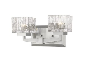 Rubicon 2-Light Art Deco Bathroom Vanity Light  Z-Lite  Model 1927-2V-BN  Est. Retail $143