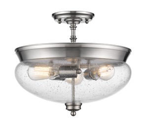 3-Light Semi-Flush Mount Ceiling Light  Z-Lite  Model 722SF-BN  Est. Retail $230