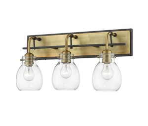 3-Light Bathroom Vanity Light from the Kraken Collection  Z-Lite  Model 466-3V-MB-OBR  Est. Retail $268