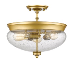 3-Light Semi-Flush Ceiling Fixture from the Amon Collection  Z-Lite  Model 722SF-SG  Est. Retail $190