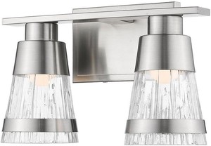 2-Light LED Bathroom Vanity Fixture from the Ethos Collection  Z-Lite  Model 1923-2V-BN-LED  Est. Retail $208