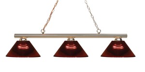 Sharp Shooter 3-Light Linear Billiard Pendant  Z-Lite  Model 155-3PB-ARBG  Est. Retail $276