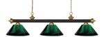 Riviera 3-Light Billiard Pendant (Bronze & Satin Gold, Green Shades) | Z-Lite | Model 200-3BRZ+SG-ARBG | Est. Retail $292
