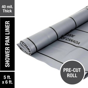 $45 Oatey 5 Ft. X 6 Ft. Gray PVC Shower Pan Liner Roll MSRP $44.98
