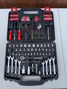 Mechanic Tool Set in Case - Assorted Sockets, Wrenches, Pliers & Bits