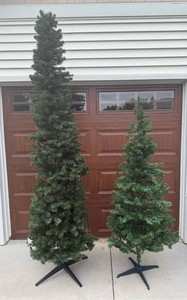 Artificial Christmas Trees - Lot of 2 With Stands