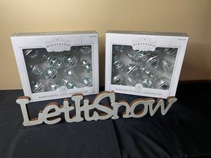 Christmas Holiday Decor Mixed Lot - Wondershop Glass Ornaments & Let It Snow Sign