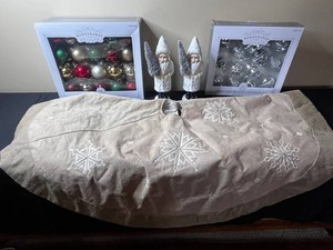 Christmas Decor Mixed Lot - Wondershop Ornaments, Santa Figurines & Tree Skirt