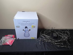 Christmas Inflatable Snowman - Airblown 10 Ft With Ornament Hooks & Blower