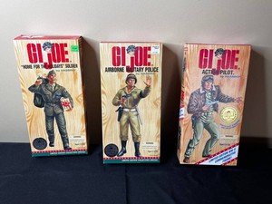 G.I. Joe Action Figures - Hasbro Airborne Military Police, Action Pilot & Home for the (Lot of 3)