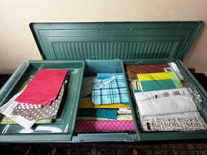Wrapping Paper Mixed Lot inc Rubbermaid Tote