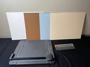 Two Paper Trimmers - Fiskars Made in USA Cutter & Square Cardboard Pieces