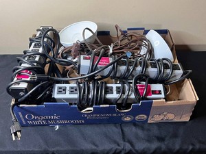 Lamps, Power Strip & Lamp Cord Mixed Lot - Surge Stopper