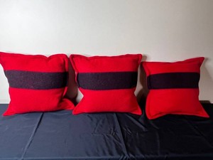 Throw Pillows Decorative Red & Dark Stripe (Lot of 3)