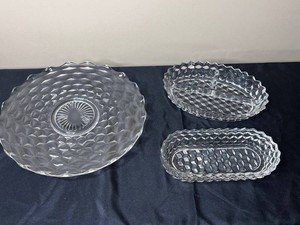 VTG Fostoria Glass Serving Dishes - Clear Pressed Glass Assortment (Lot of 3)