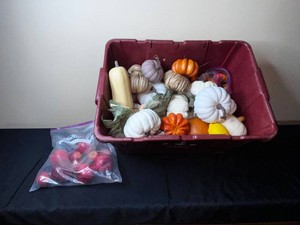 Fall Decor - Faux Pumpkins, Gourds & Apples Mixed Lot