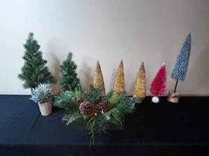 Holiday Tabletop Tree Collection - Mixed Decorative Trees & Greenery
