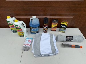 Car Detailing Supplies Mixed Lot - Turtle Wax, Rain-X, Armor All & Meguiars - contents unverified