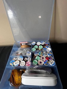 Nice Case Full of Sewing Notions Mixed Lot in Organizer Boxes