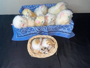 Cat Plush Toys Mixed Lot in Baskets