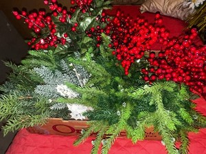 Christmas Floral Picks & Stems Mixed Lot