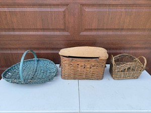 VTG Wicker Basket Set of 3 Assorted Storage Baskets