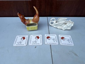 VTG Ceramic Planters - Dog & Swan Figural Mixed Lot