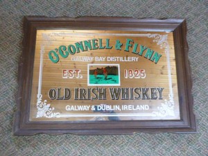 OConnell & Flynn Old Irish Whiskey Mirrored Sign