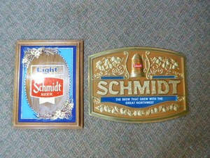 Two Schmidt Beer Signs