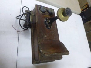 Antique Western Electric Oak Hand-Crank Telephone