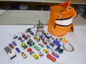 Lot of Small Plastic Cars, Trucks and More
