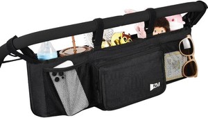$37 ZZM Double Stroller Organizer for Bob Duallie and Baby Jogger City Mini GT2, Double Baby Stroller Accessories with 2 Cooler Pockets, Parent Console Double Jogging Stroller Organizer(Empty Bag)