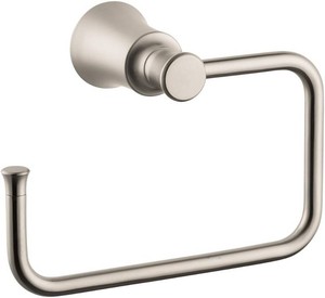 $84 hansgrohe 4786820 Joleena Towel Ring in Brushed Nickel, 8.3-Inches Wide