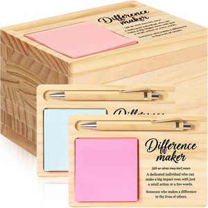 $30 10 Pcs Back to School Teacher Appreciation Gifts Bulk Wooden Sticky Note Holder Motivational Thank Your Gift Inspirational Sticky Notes for Teacher Back to School (Difference)