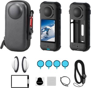 $24 JasonMighty for Insta360 X3 Protective Accessories kit  Camera Case,Silicone Cover,Lens Guards,Screen Tempered Glass ,Provide full camera protection,easy to install