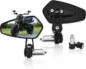 $21 Black 78 Bar End Mirrors - CNC Motorcycle Mirrors Arrow Shape Fit For Honda Grom MSX125 CB400F Kawasaki Z400, Z125 pro, Z900, Yamaha MT-07, MT-09,Suzuki SV650, GSX-R 600 750,Scooter