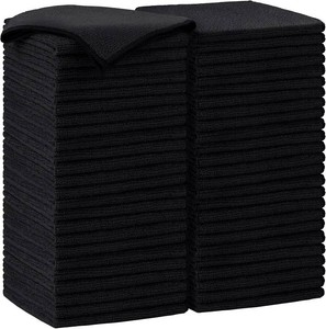 AIDEA Black Microfiber Cleaning Cloth-50PK, Cleaning Rags 12x12 Absorbent  Microfiber Towels for Cars Lint Free, Reusable Microfiber Rags, Kitchen Towel Dusting Cloth, Dish Rags for HomeWindow