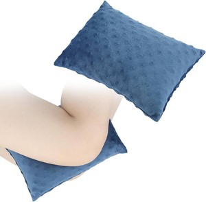 Soft Knee Pillow Leg Pillows 11 x 7.8 Small Hip Support Pillows Between Legs for Side Sleepers Sciatica Joints Pain Relief Machine Washable Post Surgery Cushion Gifts, Minky Dot Blue