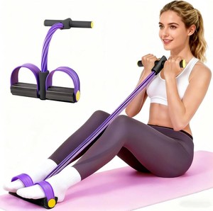 Pedal Resistance Bands with Handles, Upgrade 6-Tubes Elastic Bands for Exercise, Natural Rubber Foot Pedal Resistance Bands, Multifunction Fitness Bands for Abdomen, Waist, Arm, Leg, Pilates