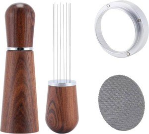 $23 58mm Espresso Accessories Kit, WDT Funnel Screen for Portafilter  Rosewood WDT tool, magnetic aluminum 58mm dosing funnel, stainless 58mm puck screen for E61 espresso prep