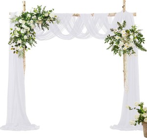 VACVELT White Chiffon Wedding Arch Draping Fabric, 1 Panel 30 x 20ft  Wrinkle-Free Material, Silky Soft Touch, Sheer Elegant Look, Multi-Use Backdrop & Table Decor, Machine Washable, Reusable