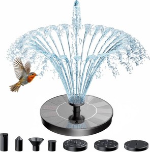 AMZtime Solar Fountain for Bird Bath, 2026 Upgrade Solar Water Fountain
