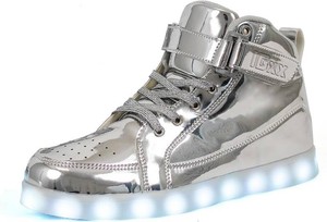 $40 IGxx LED Light Up Shoes for Kids High Top Sneakers Lights Shoes for Boys Girls Unisex USB Charging Flashing Luminous Size 13