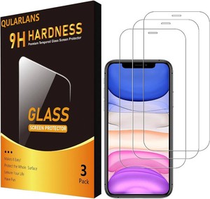 Qularlans 3 Pack Tempered Glass Screen Protector Compatible with iPhone 11XR, 9H Hardness Shock Resistant Tempered Glass HD Ultra Clear