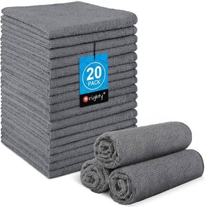 Orighty Wash Cloths, Face Towels 12x12 Inch 20 Pack  Soft Quick-drying Grey Washcloths, Multi-Purpose Microfiber Face Cloths for Bathroom, Gym, Spa, Hotel, Travel