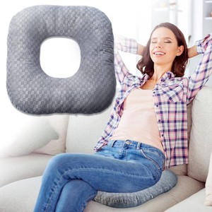 $29 Donut Pillow for Tailbone Pain, Hemorrhoid Pillow (Grey)  100% Cotton, Velour Cover, Non-Slip for Hemorrhoids, Tailbone, Coccyx, Sciatica, Pregnancy, Post-Surgery Home, Office, Car