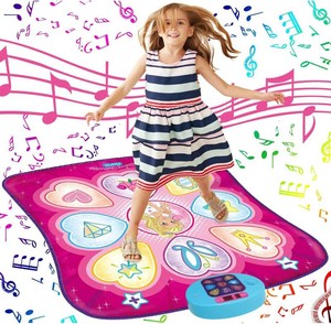 $36 SUNLIN Dance Mat - Rhythm Step Play Mat - Dance Game Toy Pad with LED Lights, Gift for Kids Girls 3-8, Adjustable Volume, Built-in Music, 3 Challenge Levels