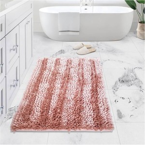Civkor Bath Mat for Bathroom, 31x20 Inch Pink Bathroom Mat Bath Rug Non Slip, Extra Soft and Absorbent Chenille Machine Washable for Shower Floor